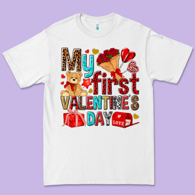 My First Valentines Day Premium Tee Designed By Nancycooperartshop