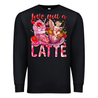 Black Love You Latte Valentine Cupid Premium Sweatshirt - CowhideDigitalArt