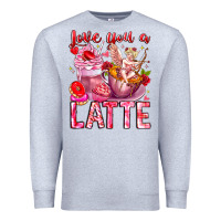 Heather Grey Love You Latte Valentine Cupid Premium Sweatshirt - CowhideDigitalArt