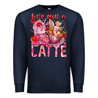 Navy Love You Latte Valentine Cupid Premium Sweatshirt - CowhideDigitalArt