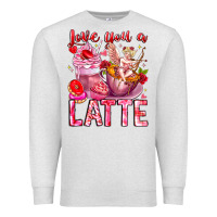 Oatmeal Heather Love You Latte Valentine Cupid Premium Sweatshirt - CowhideDigitalArt