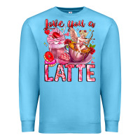Ocean Blue Love You Latte Valentine Cupid Premium Sweatshirt - CowhideDigitalArt