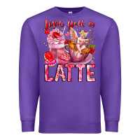 Purple Love You Latte Valentine Cupid Premium Sweatshirt - CowhideDigitalArt