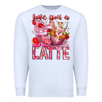 White Love You Latte Valentine Cupid Premium Sweatshirt - CowhideDigitalArt