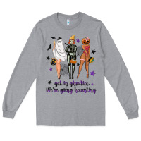 Heather Grey Get in ghoulies were going haunting Long Sleeve Tee - NancyCooperArtShop
