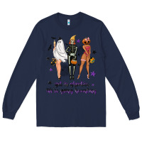 Navy Get in ghoulies were going haunting Long Sleeve Tee - NancyCooperArtShop