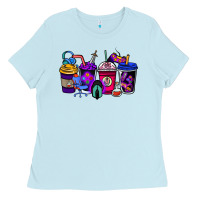 Baby Blue gaming coffee cups Ladies Tee - NancyCooperArtShop