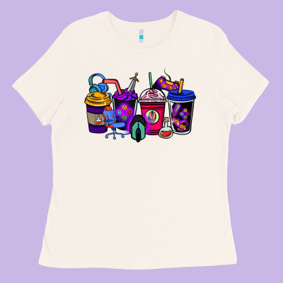 Gaming Coffee Cups Ladies Tee Designed By Nancycooperartshop