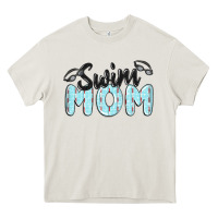Cream swim mom Heavy Core Tee - MaliasSmallBusiness