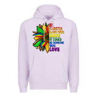 Lilac Be careful who you hate it could be someone you Premium Hoodie - FaDigitalArtStudio