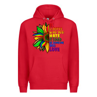 Red Be careful who you hate it could be someone you Premium Hoodie - FaDigitalArtStudio