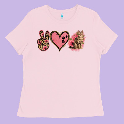 Peace Love Cats Ladies Tee Designed By Jasminsmagicworld