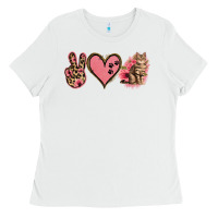 White Peace Love Cats Ladies Tee - Jasminsmagicworld