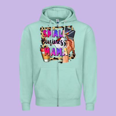 Small Business Mama Mother's Day Zipper Hoodie Designed By Fadigitalartstudio