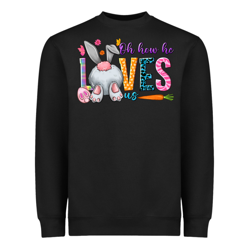 Oh How He Loves Us Easter Day Heavyweight Sweatshirt by HowdyJamesFarm | Teevron