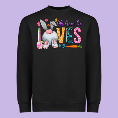 Oh How He Loves Us Easter Day Heavyweight Sweatshirt Designed By Howdyjamesfarm