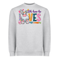 Heather Grey Oh how he loves us Easter Day Heavyweight Sweatshirt - HowdyJamesFarm