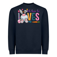 Navy Oh how he loves us Easter Day Heavyweight Sweatshirt - HowdyJamesFarm