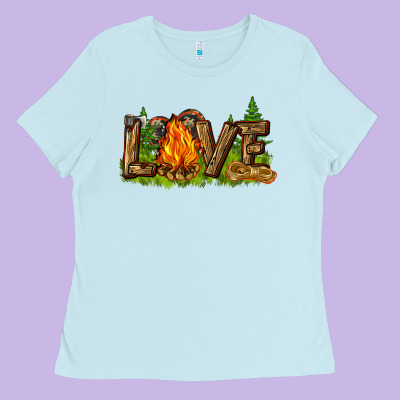 Camping Love Ladies Tee Designed By Nancycooperartshop