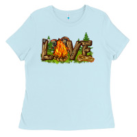 Baby Blue camping love Ladies Tee - NancyCooperArtShop