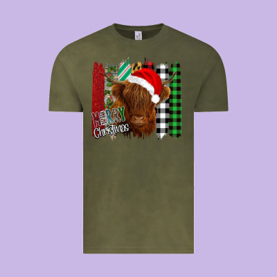 Merry Christmas Cow Vintage Tee Designed By Bettercallsaul