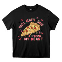 Black you'll always have a pizza my heart Heavy Core Tee - MaliasSmallBusiness