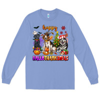 Colony Blue happy hallothanksmas dogs Long Sleeve Tee - texasbilliewilder