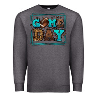Charcoal Heather Game day American Football leopard frame Premium Sweatshirt - LillyAllenDesigns