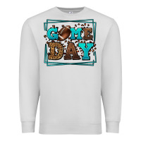 Dove Grey Game day American Football leopard frame Premium Sweatshirt - LillyAllenDesigns