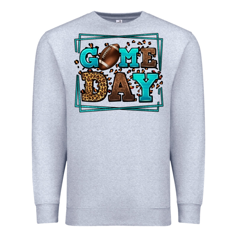 Game Day American Football Leopard Frame Premium Sweatshirt by LillyAllenDesigns | Teevron