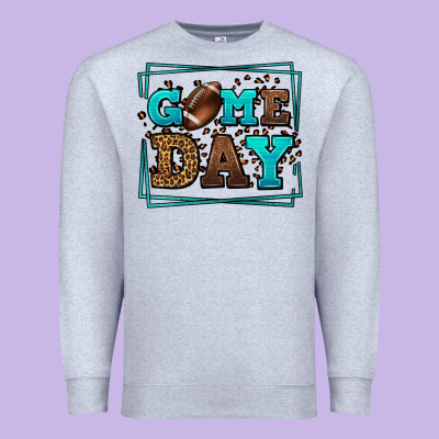 Game Day American Football Leopard Frame Premium Sweatshirt Designed By Lillyallendesigns
