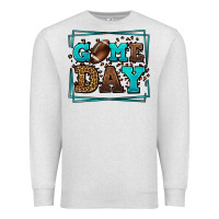 Oatmeal Heather Game day American Football leopard frame Premium Sweatshirt - LillyAllenDesigns