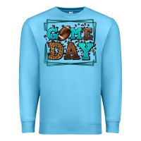 Ocean Blue Game day American Football leopard frame Premium Sweatshirt - LillyAllenDesigns