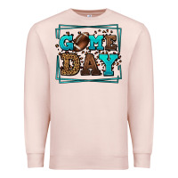Pale Pink Game day American Football leopard frame Premium Sweatshirt - LillyAllenDesigns