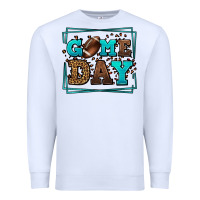 White Game day American Football leopard frame Premium Sweatshirt - LillyAllenDesigns