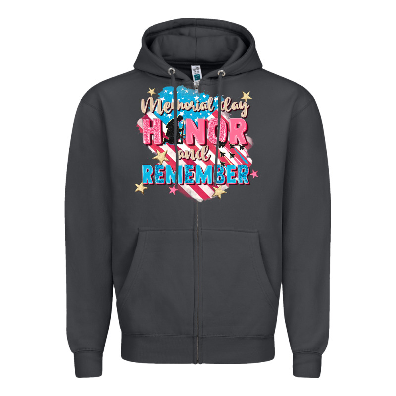 Memorial Day Honor And Remember Zipper Hoodie by FaDigitalArtStudio | Teevron