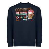 Navy coffee nurse repeat Heavyweight Sweatshirt - CowGirlArtShop