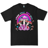 Black grow your own way crystal and mushroom Premium Tee - MaliasSmallBusiness
