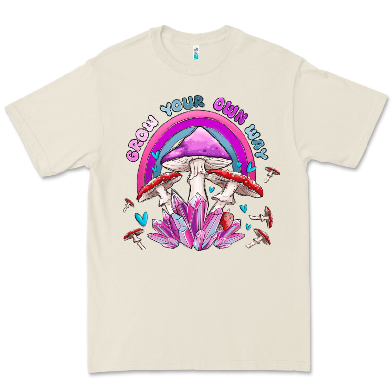 Grow Your Own Way Crystal And Mushroom Premium Tee by MaliasSmallBusiness | Teevron