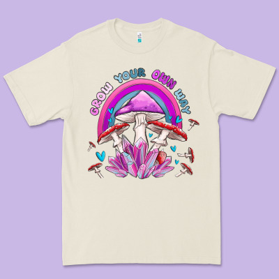 Grow Your Own Way Crystal And Mushroom Premium Tee Designed By Maliassmallbusiness