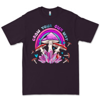 Plum grow your own way crystal and mushroom Premium Tee - MaliasSmallBusiness