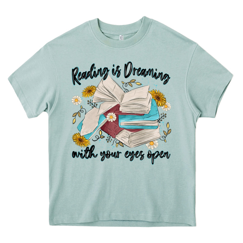 Reading Is Dreaming With Your Eyes Open Heavy Core Tee by MaliasSmallBusiness | Teevron