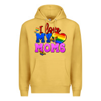 Antique Gold I love my moms Premium Hoodie - FaDigitalArtStudio