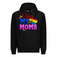 Black I love my moms Premium Hoodie - FaDigitalArtStudio