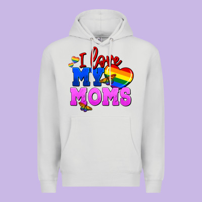 I Love My Moms Premium Hoodie Designed By Fadigitalartstudio