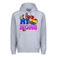 Heather Grey I love my moms Premium Hoodie - FaDigitalArtStudio