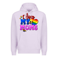 Lilac I love my moms Premium Hoodie - FaDigitalArtStudio