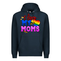 Navy I love my moms Premium Hoodie - FaDigitalArtStudio