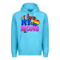 Ocean Blue I love my moms Premium Hoodie - FaDigitalArtStudio