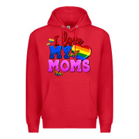 Red I love my moms Premium Hoodie - FaDigitalArtStudio